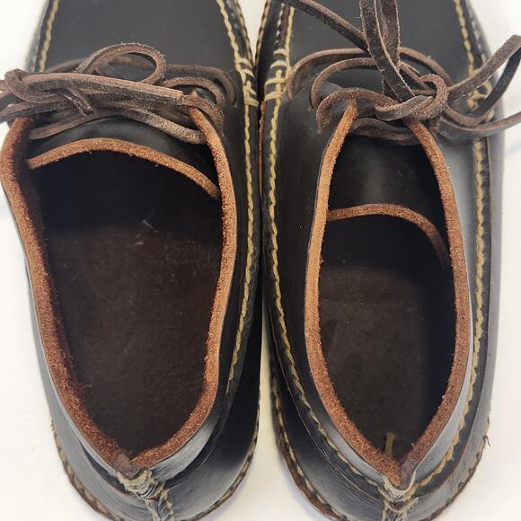 Cabelas Men Brown Leather Chukka Moccasin Ankle Boots Size 7 Lace Up Stitching - Picture 9 of 11